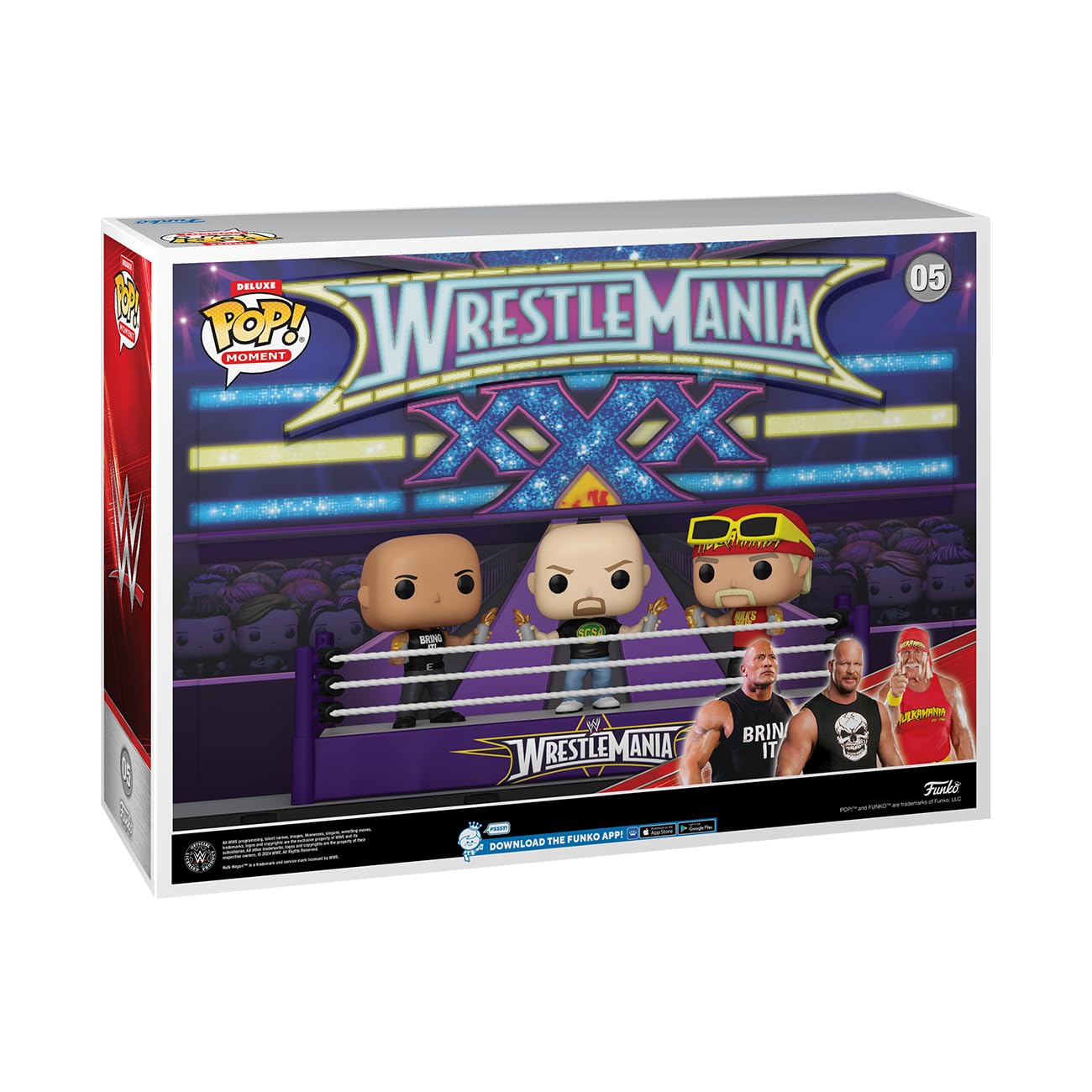 Funko Pop! Moments Deluxe: WWE - Wrestlemania 30 - Opening Toast, The Rock, Stone Cold Steve Austing, Hulk Hogan