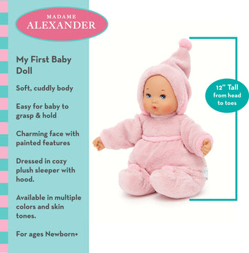 Madame Alexander 12-Inch My First Baby Doll, Lavender, Light Skin Tone