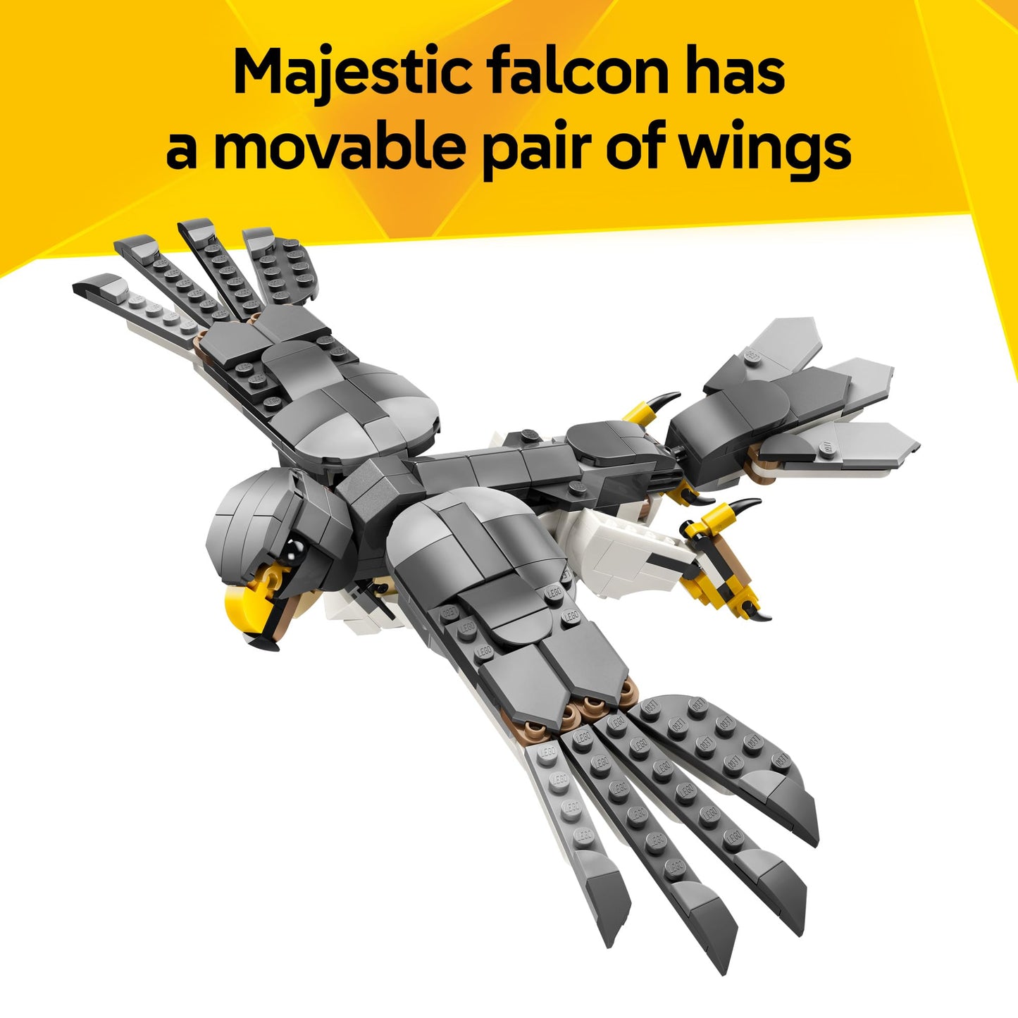 LEGO Creator 3 in 1 Forest Animals: Gray Wolf - Building Toy for Boys & Girls, Ages 8+ - Build a Wolf, Falcon or Raccoon - Gift for Kids' Birthdays -