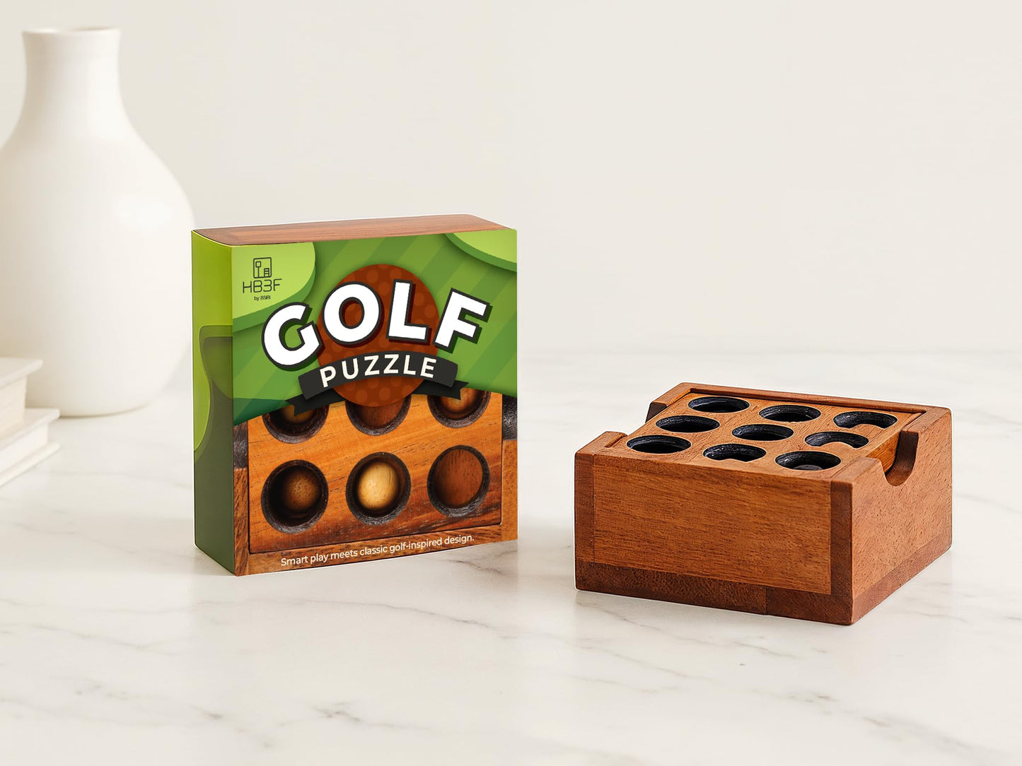BSIRI Wooden Board Games Educational Sets Classic for Coffee Table or Home Decor and Living Room Decor Rustic Golf Game (Gopher Holes) Made by Wooden