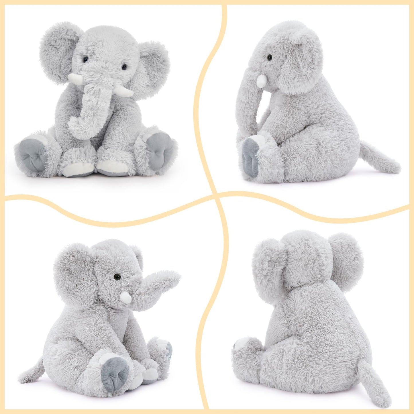 Toys Studio 19.6 Inch Stuffed Elephant Giant Plush Grey Elephant Stuffed Animal for Kids Girls Birthday Gifts Christmas Valentine's Day Mother's Day