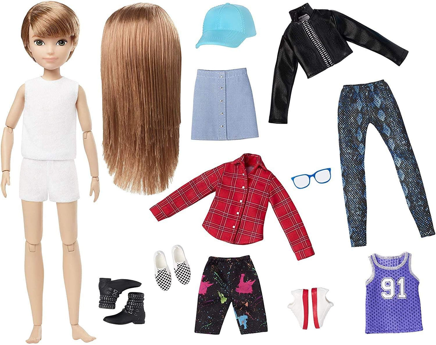 Creatable World Deluxe Character Kit Customizable Doll, Copper Straight Hair