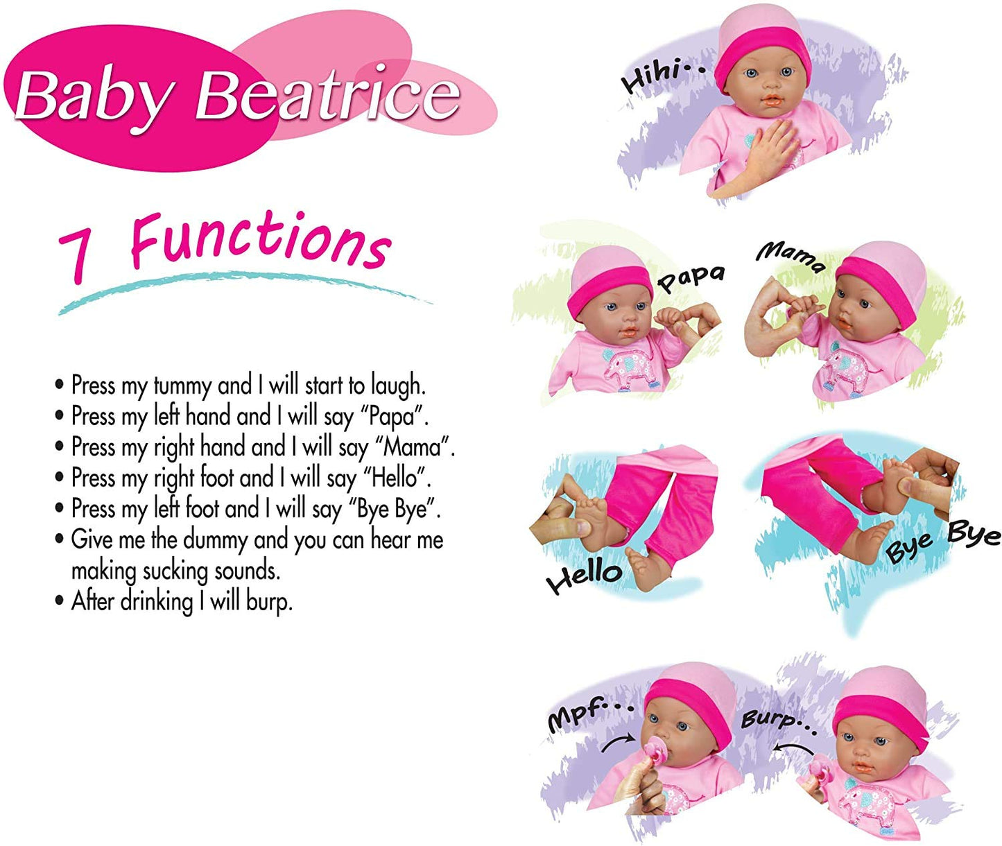 Lissi 16" Interactive Baby Doll with Accessories, 16 inches , Pink