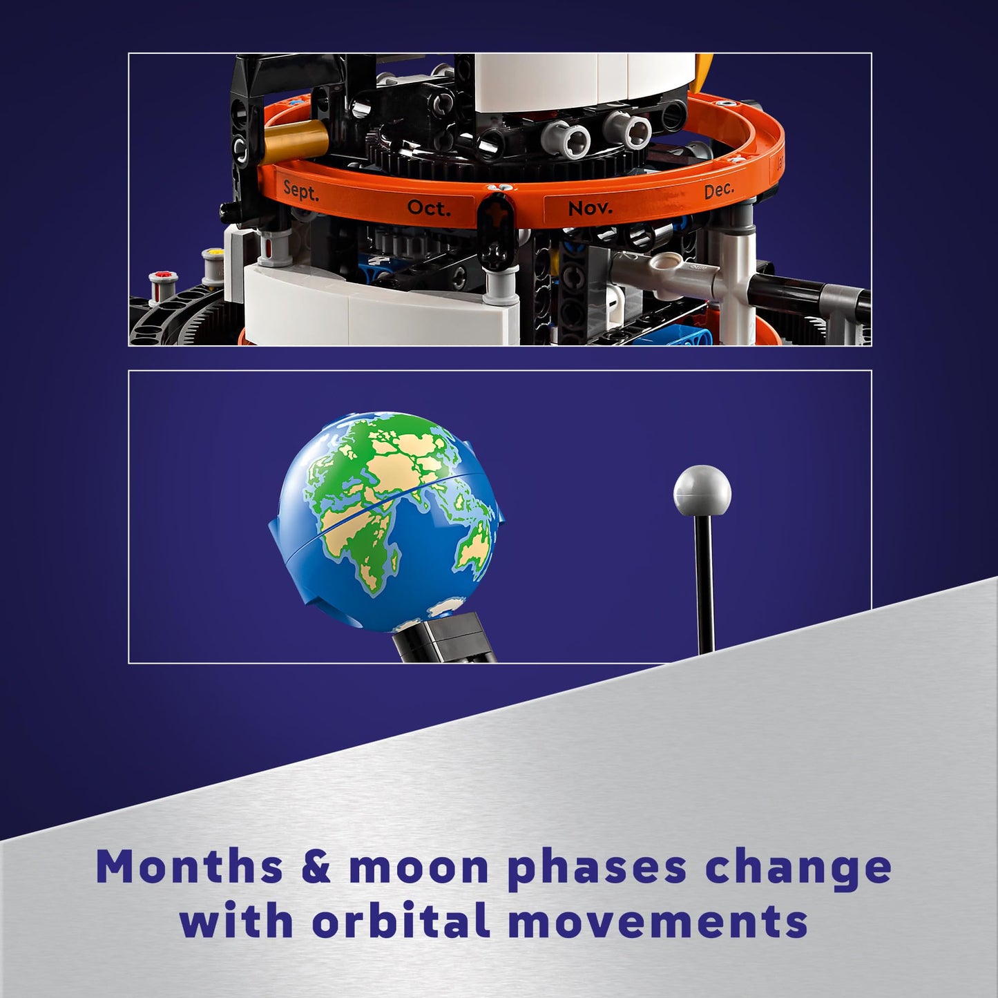 LEGO Technic Planet Earth and Moon in Orbit Building Set, Outer Space Birthday Gift for 10 Year Olds, Solar System Toy for Imaginative, Independent
