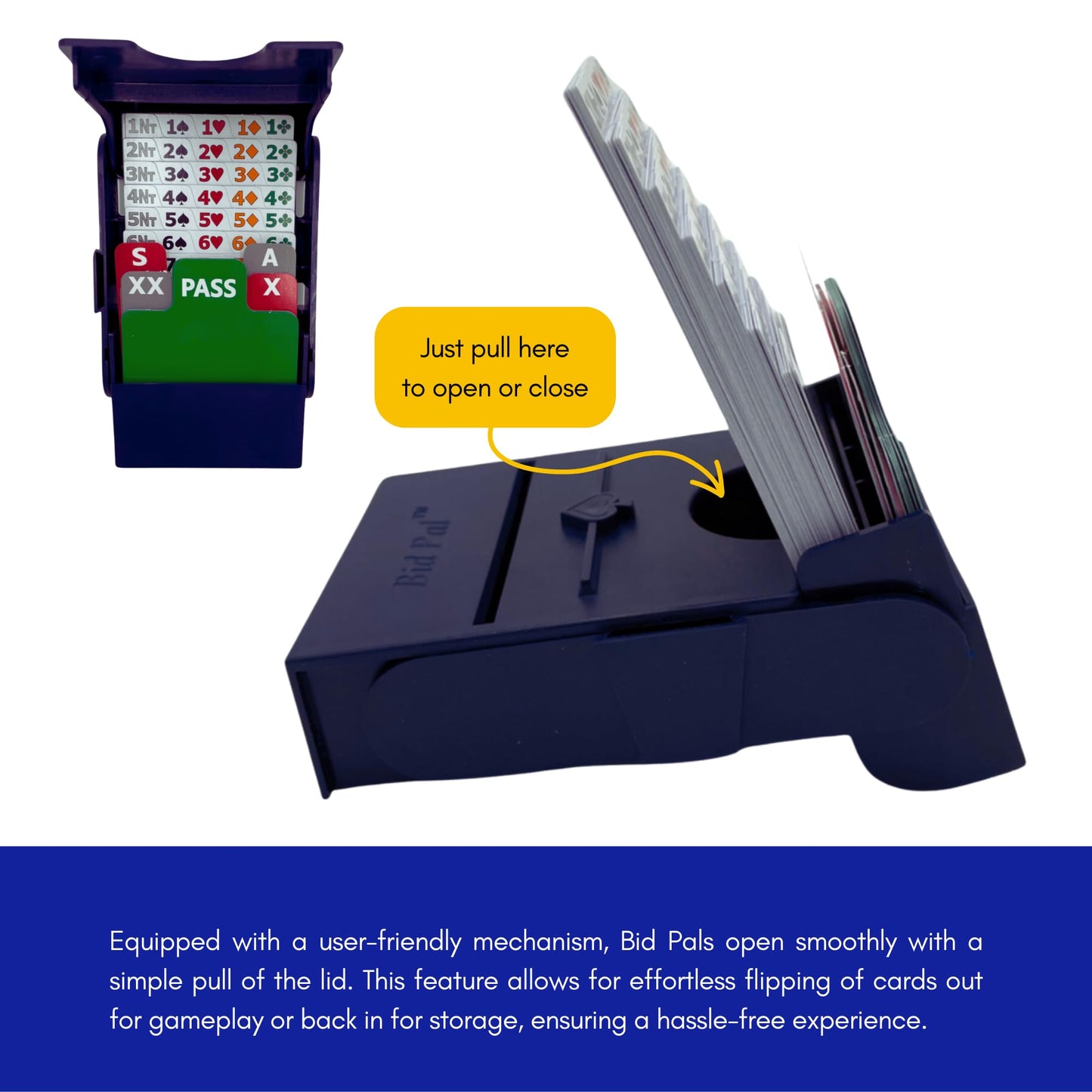 Baron Barclay Bid Pal - Bridge Bidding Devices for The Card Game Bridge - Set of 4 (Blue)
