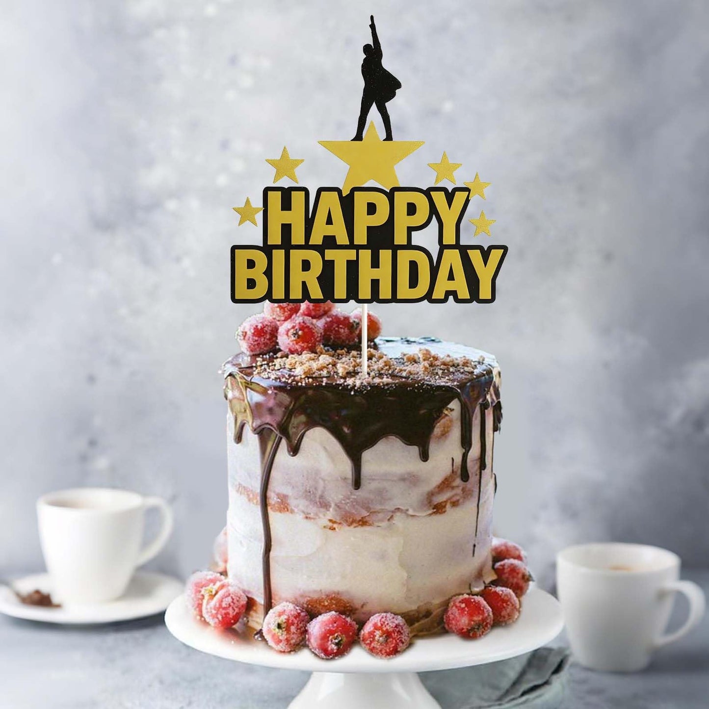 Vozekrod Broadway Musical Cake Topper - Theater Star Birthday Decoration, Musical Party Supplies for Kids & Adults