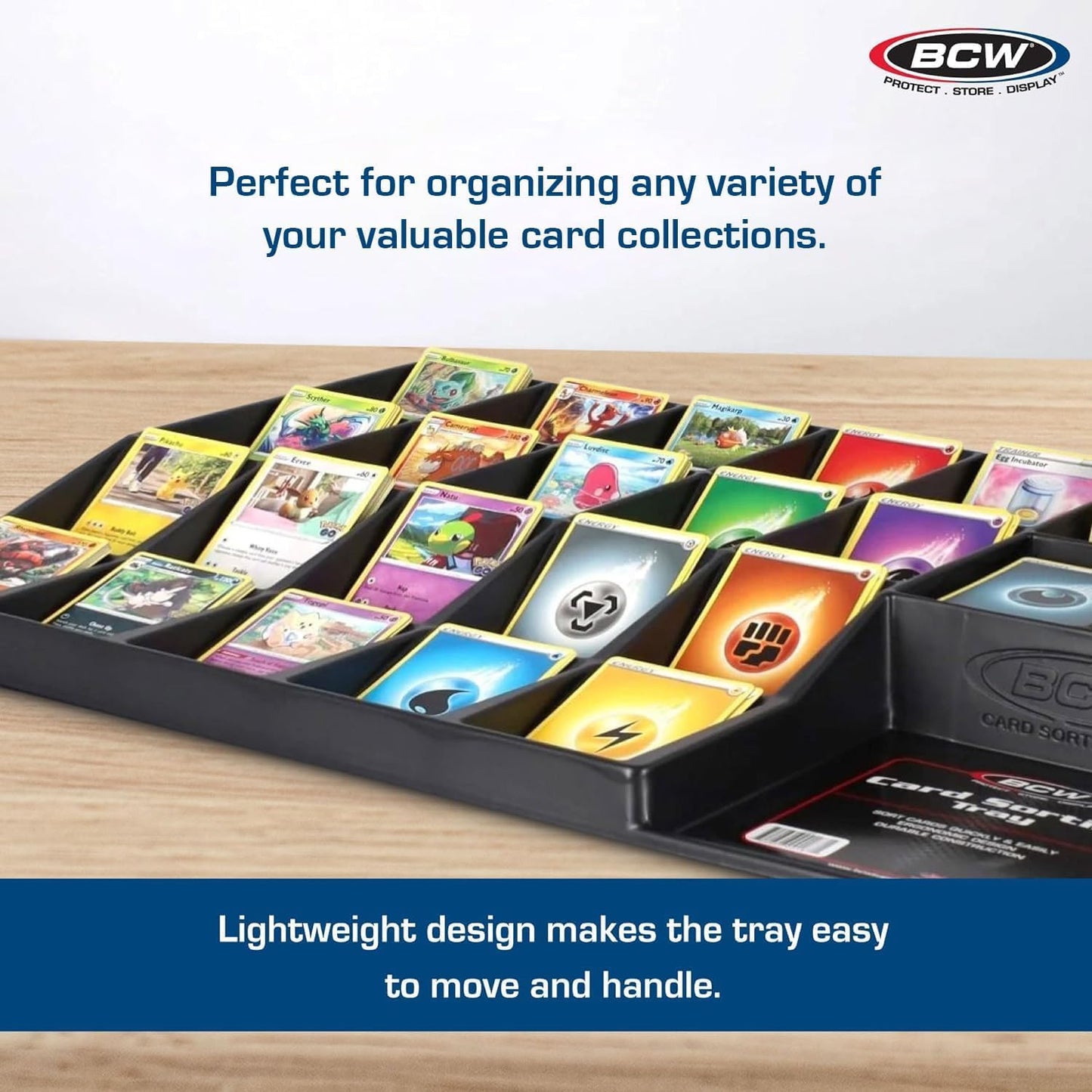 BCW Card Sorting Tray - 2 ct | 24-Cell Trading Card Organizer for TCG & Sports Cards | Compatible with Popular Games Like Pokémon, Baseball, and Magic