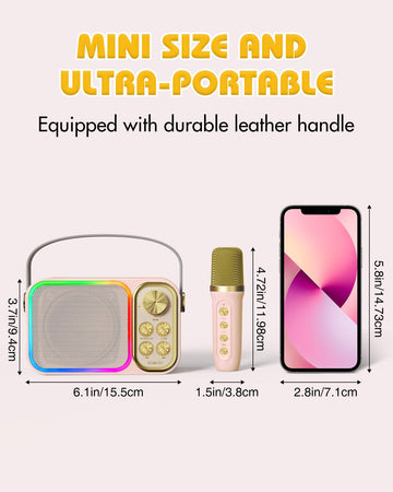 LED Kids Karaoke Machine-Portable Bluetooth Speaker & Microphones | White Elephant Gifts | Christmas Stocking Stuffer | Birthday Toys for 3-12+ Years