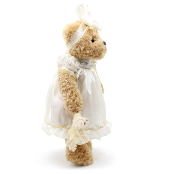 oitscute Teddy Bears Baby Cute Soft Plush Stuffed Animal Toy for Girl Women 16" (White Lace)