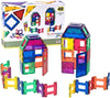 Playmags 48 Piece Set - with Stronger Magnets, STEM Toys for Kids, Magnetic Tiles and Building Blocks, Sturdy, Super Durable with Vivid Clear Color