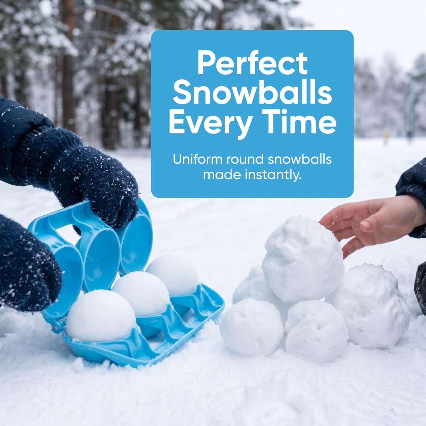 Superio Snowball Maker Triple Balls Mold, Sand & Beach Toy for Kids, Light Blue Snowball Maker for Snow, Sandcastle and Outdoor Winter Fun