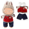 3-Piece 17cm Doll Outfit Set - Transparent Glasses, Baseball Jacket, Denim Pants - Red Sporty Style for Collectible Figures Accessories Clothes (No