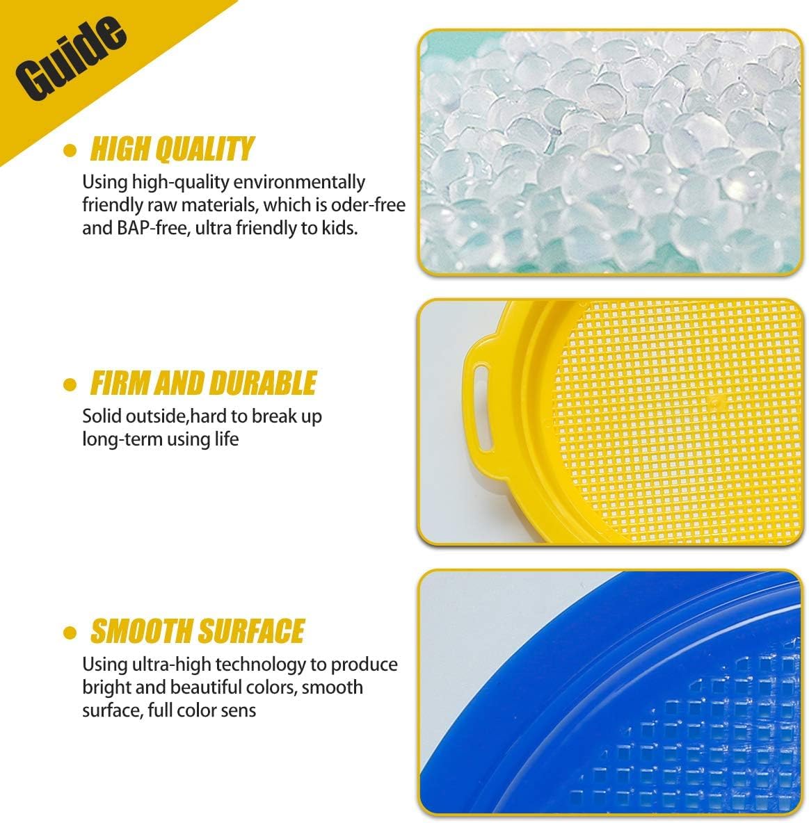 Holady 4 Pack Multicolor Sand Sifter Sieves,Plastic Sand Sifter for Backyard Park Party Favor Sand and Beach(4 Colors)