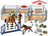 KIDBEST Horse Stable Playset, Horse Toys Set for Girls and Boys with Rider, Farm Animal Figurines Barn Toys, Pretend Play for Kids 3-5 6 7 8-10
