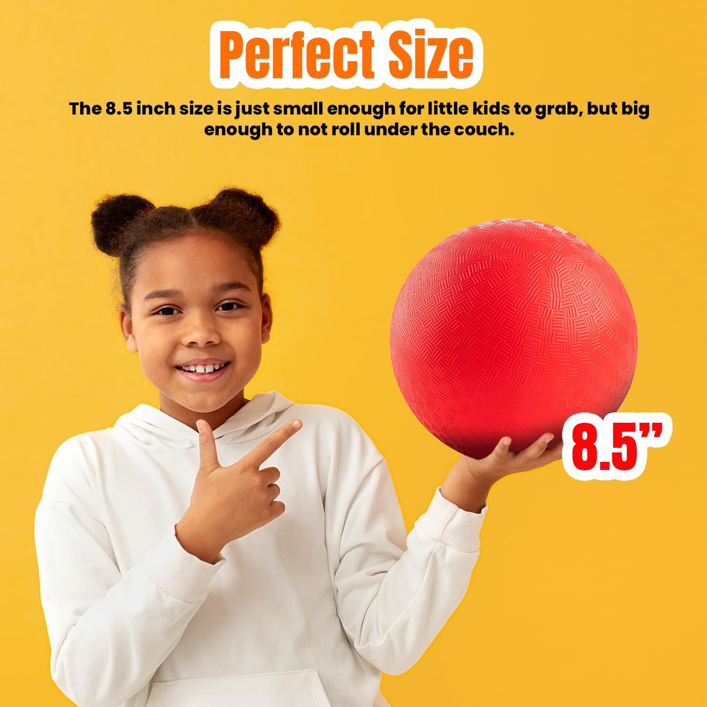 New Bounce Playground Balls for Kids, Set of 4, 8.5", Rubber Bouncing Balls