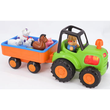 Kiddieland Light & Sound Farm Tractor Playset with Motorized Trailer