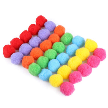 CABAX Pom Poms 1.5 Inch Pompoms Pipe Cleaners for DIY Creating Crafts Making, Preschool Crafts Supplies Decoration,Assorted Colors, 50 Pcs