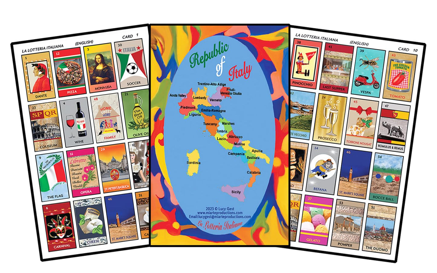 La Loteria Italiana | Fun Italian Bingo Game for Kids & Adults | 54 Colorful Cards with Tokens | Great for Family Game Night | 3-10 Players, Ages 7+ |