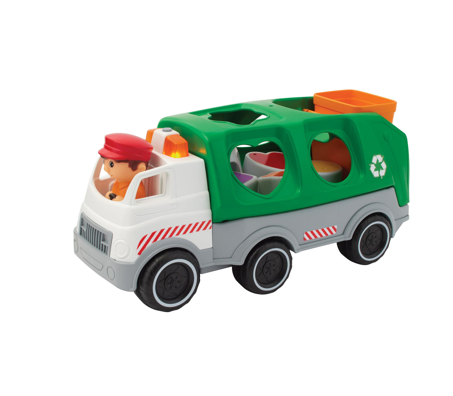 Kidoozie Shape Sorting Recycling Truck Ages 12 Months+, Motorized, Garbage Truck, Light & Sound