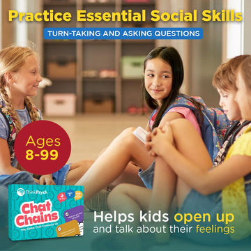 ThinkPsych Chat Chains - The Game that Connects Us | Social Skills Games | Therapy Games for Teens and Kids | Ages 8-99 | Therapy Conversation Cards |