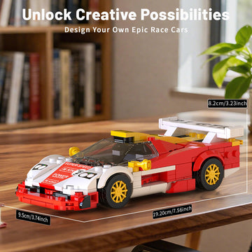 Mould King 27089 GTR Speed Champion Technik Car Building Set & Display Case, MOC Classic Race Cars Birthday Gifts for Adults/Teens, Creative Cool