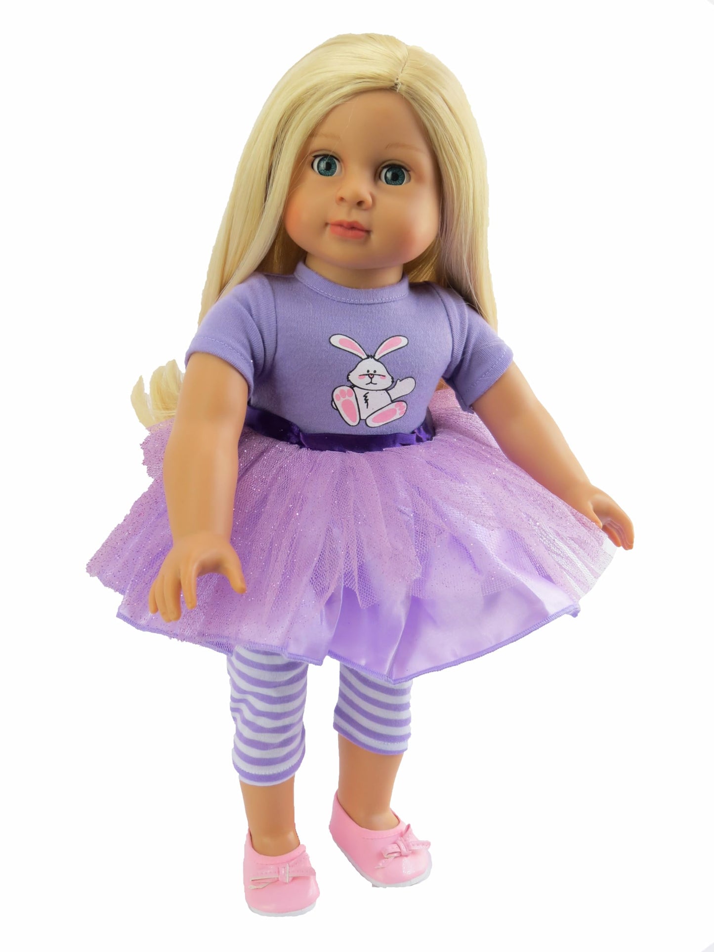 Purple Easter Bunny Tutu Dress for 18-Inch Dolls | Premium Quality & Trendy Design | Dolls Clothes