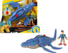 Fisher-Price Imaginext Jurassic World Dinosaur Toy Camp Cretaceous Mosasaurus & Kenji Figure Set for Pretend Play Kids Ages 3+ Years