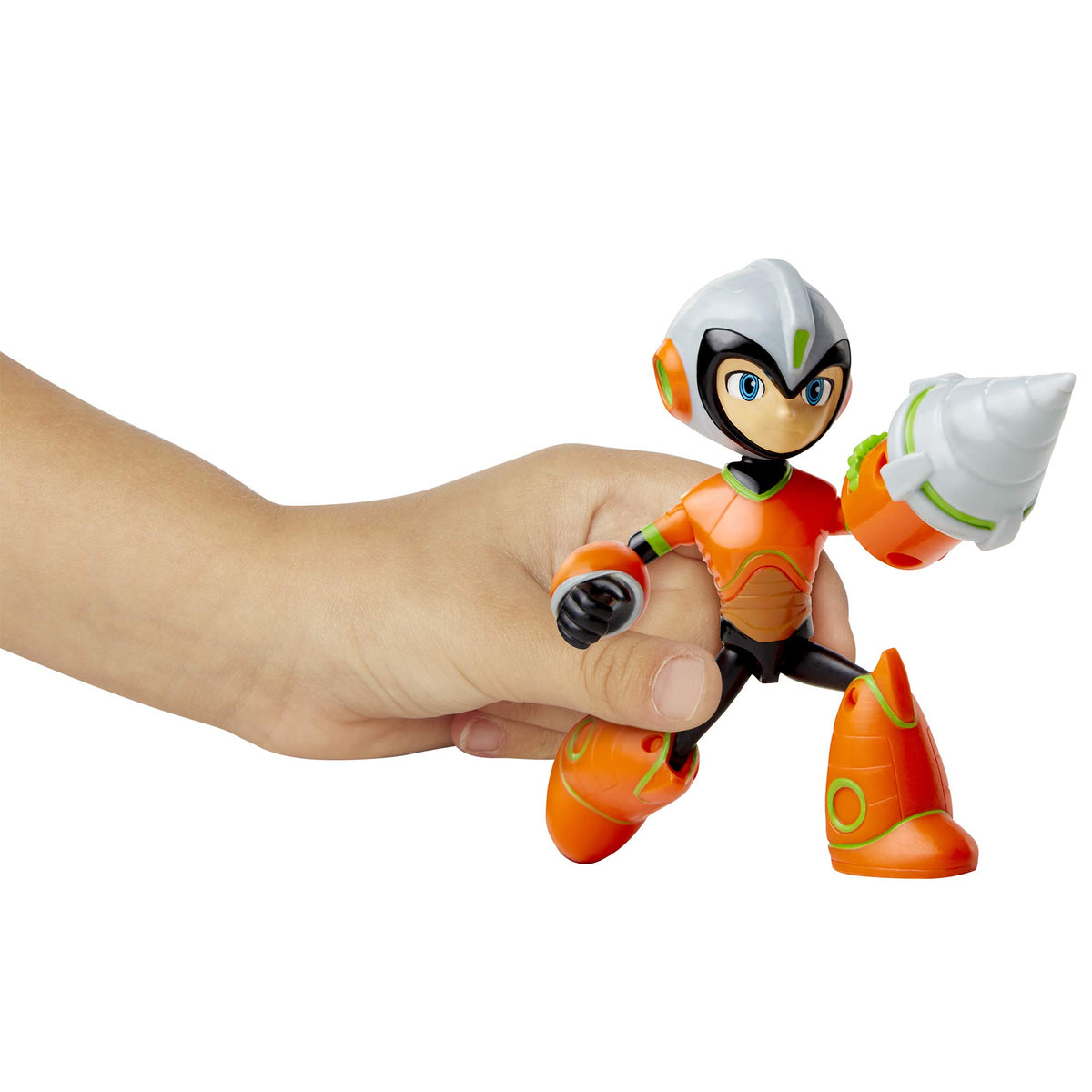 Megaman Fully Charged - Deluxe Drill Man Schematics Articulated Action Figure with Spinning Drill and Break-Apart Boulder Accessory! Based on the new