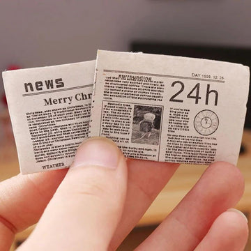 Miniature Printable Newspaper, Dollhouse Miniature Vintage Newspapers, Mini Newspaper Bundle of Double Side, for Dollhouse Decor Porch, Miniature Home