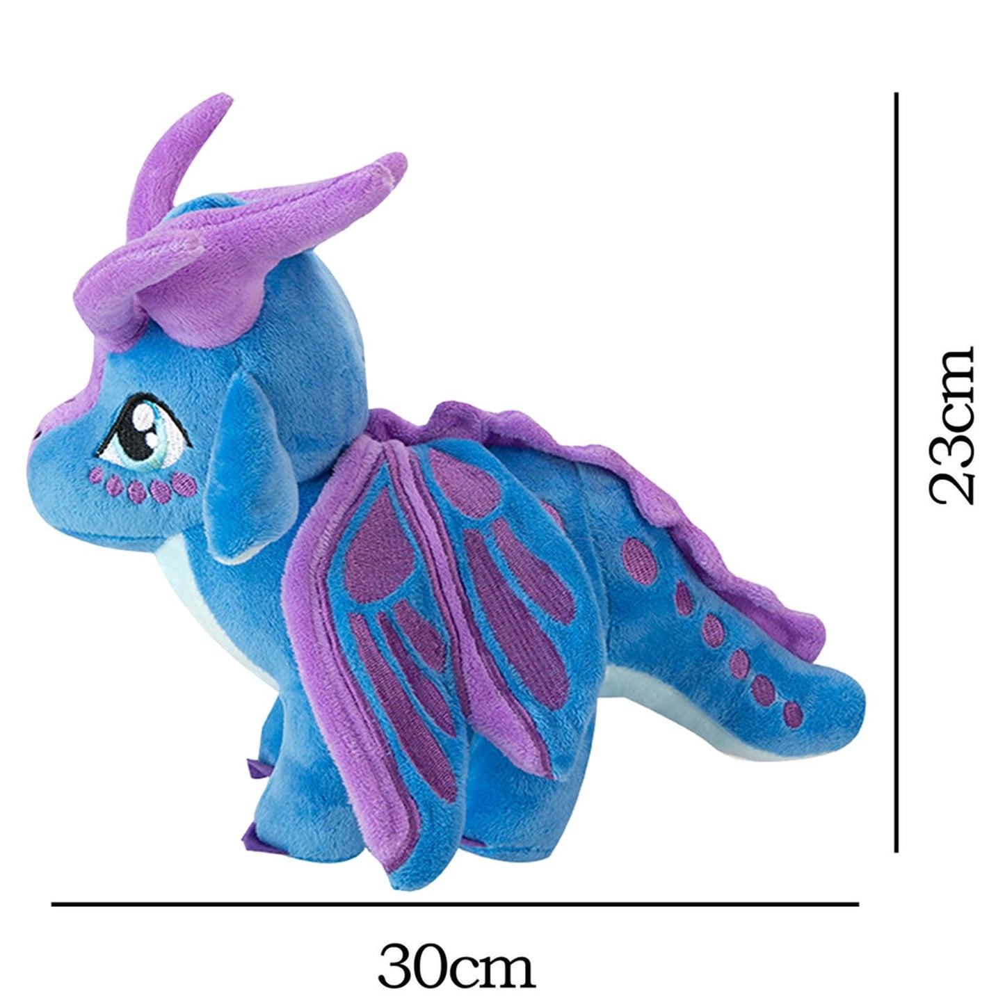 Soft Plush Wings Dragon Stuffed Animals Toy Pillow Doll, 12" Pterosaur Flying Blue Dragon Plushie Toys Best Birthday Christmas Anniversary Fiesta