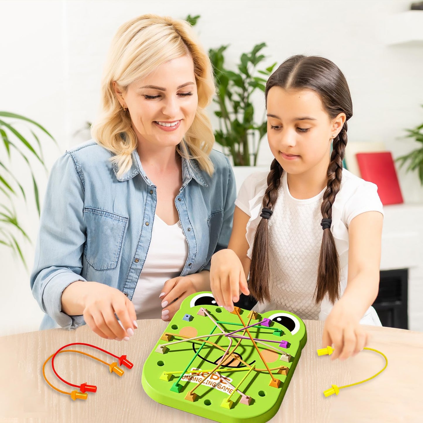 TSFGDYL Frog Brainy Knots Game,Rope Untangling Puzzle Game,Educational Strategy Board Game for Kids & Adults, Family Travel Party Toys, Gifts for All