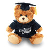 Plushland Plush Stuffed Animal Mocha Teddy Bear Toys Present Gifts for Graduation Day, Black Gown and Cap, Best for Any Grad School Kids (12 inch)