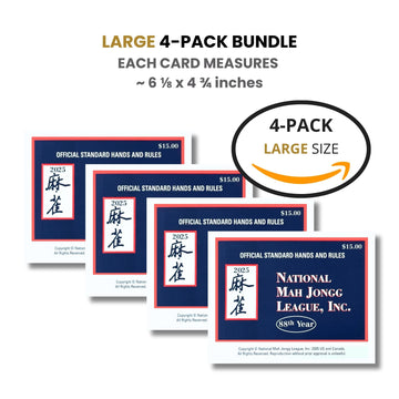 National Mah Jongg League 2025 Mahjong Large Size Cards Four-Pack Bundle - Official Hands and Rules for American Mahjong (Four Large-Size Cards)
