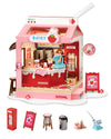 Robotime DIY Miniature House Kit, 1:28 Scale Tea Shop Scale Diorama Dollhouse with LED Lights, 3D Wooden Puzzle for Adults, Creative Crafts & Unique