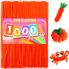 Praisebank Orange Pipe Cleaners for Crafts, 1000pcs, Chenille Stems for DIY Projecets, Arts & Crafts Supplies for Festival Party Decorations