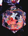 Froggod Single Liquid Core Cat D20 Dice - 22mm Sharp Edge Role Playing Dice for DND, RPG, Tabletop Games - 20 Sided Resin D&D Dice, Cathead