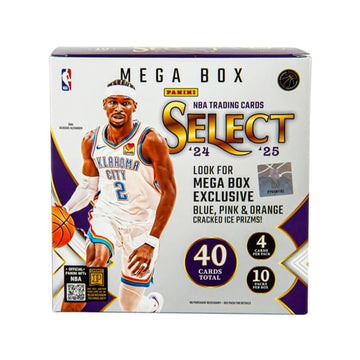 2024-25 Panini Select NBA Basketball Mega Box - Official Trading Cards - Retail Exclusive Blue & Red Prizms, Rookie Cards & Inserts - Sealed Box