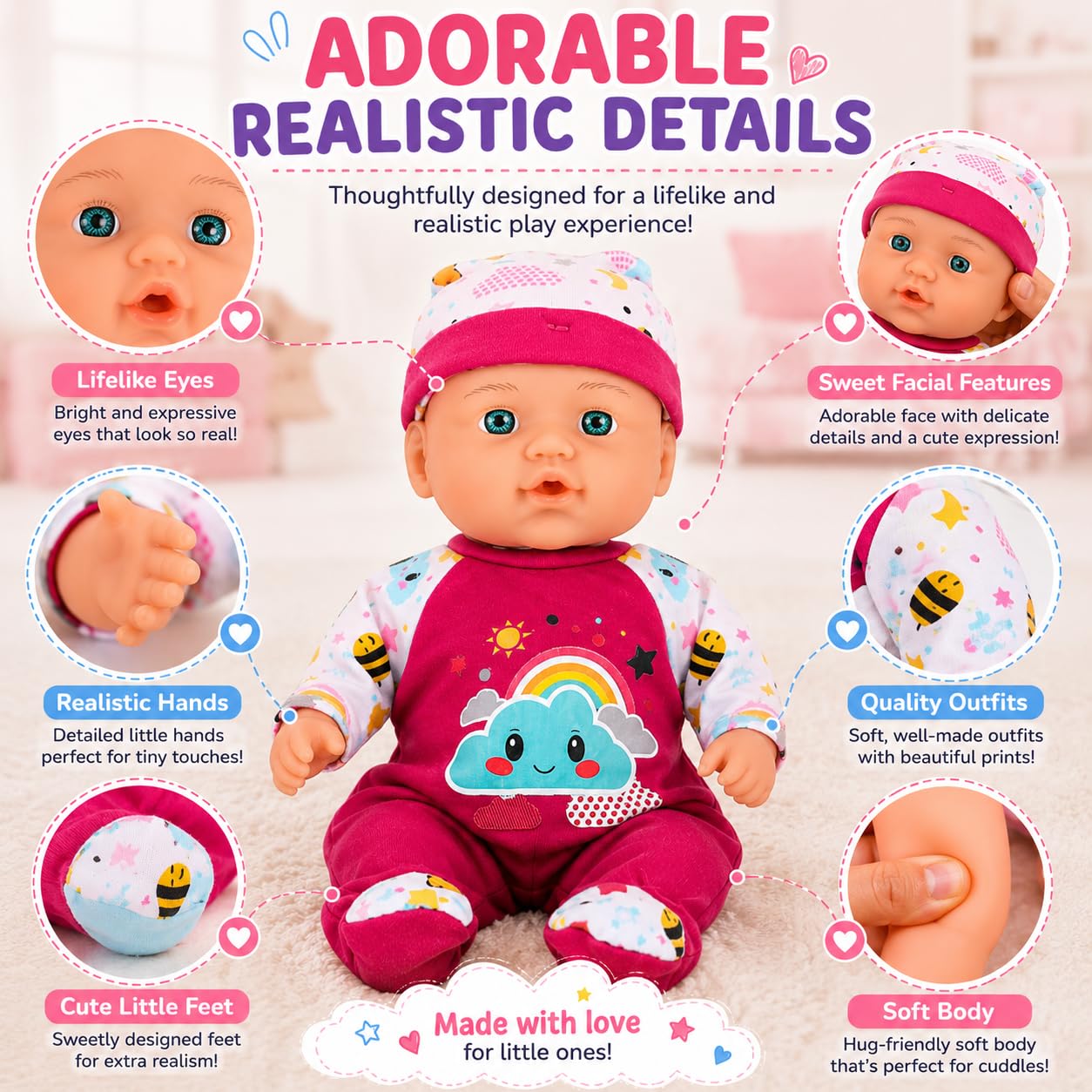 2 Pack Twin Baby Dolls for Girls, 12 Inch Soft Body Talking Baby Doll Set with Magic Disappearing Milk Bottles, Realistic Newborn Boy & Girl Dolls for
