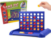 4 IN A ROW Board Games Foldable Line up 4 Toys Children's Educational for Kids Blue SHUYUE