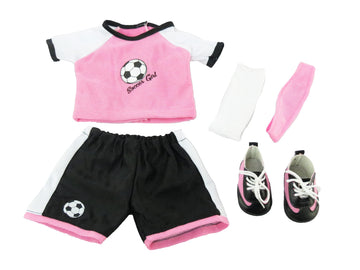 American Fashion World Pink Soccer Outfit for 18-inch Dolls| Premium Quality & Trendy Design
