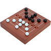 WE Games Nine Men's Morris Board Game, 5 inch Travel Size - Solid Wood Board with Magnetic Closure, 9 Clear & 9 Blue Marbles, Classic 2-Player