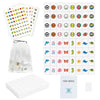 lovivid 65 Tiles 30mm Seaside Escape Game Block Matching Game for Kids, Vita Mahjong Game Set in ABS Plastic Material Set with 4 DIY Stickers (White)