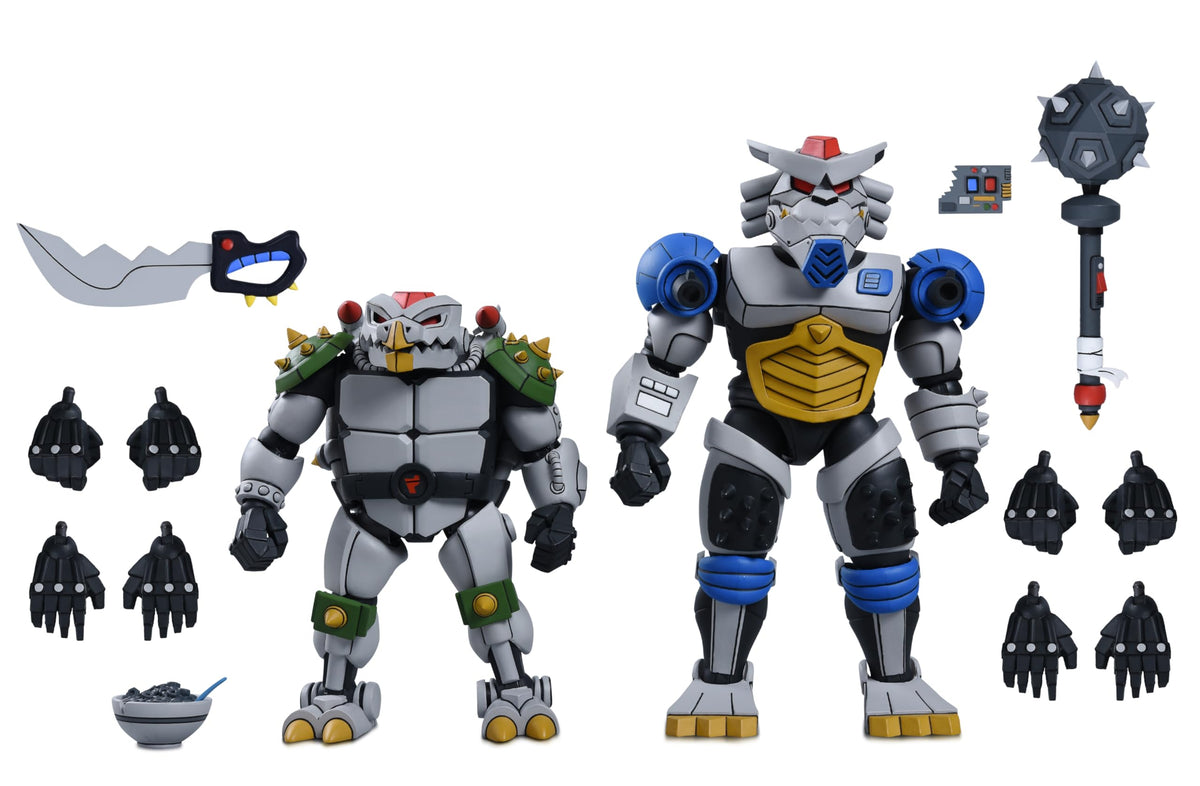 NECA - Teenage Mutant Ninja Turtles (1987 Cartoon) - 7" Scale Action Figure - Robo Tokka and Rahzar 2 Pack