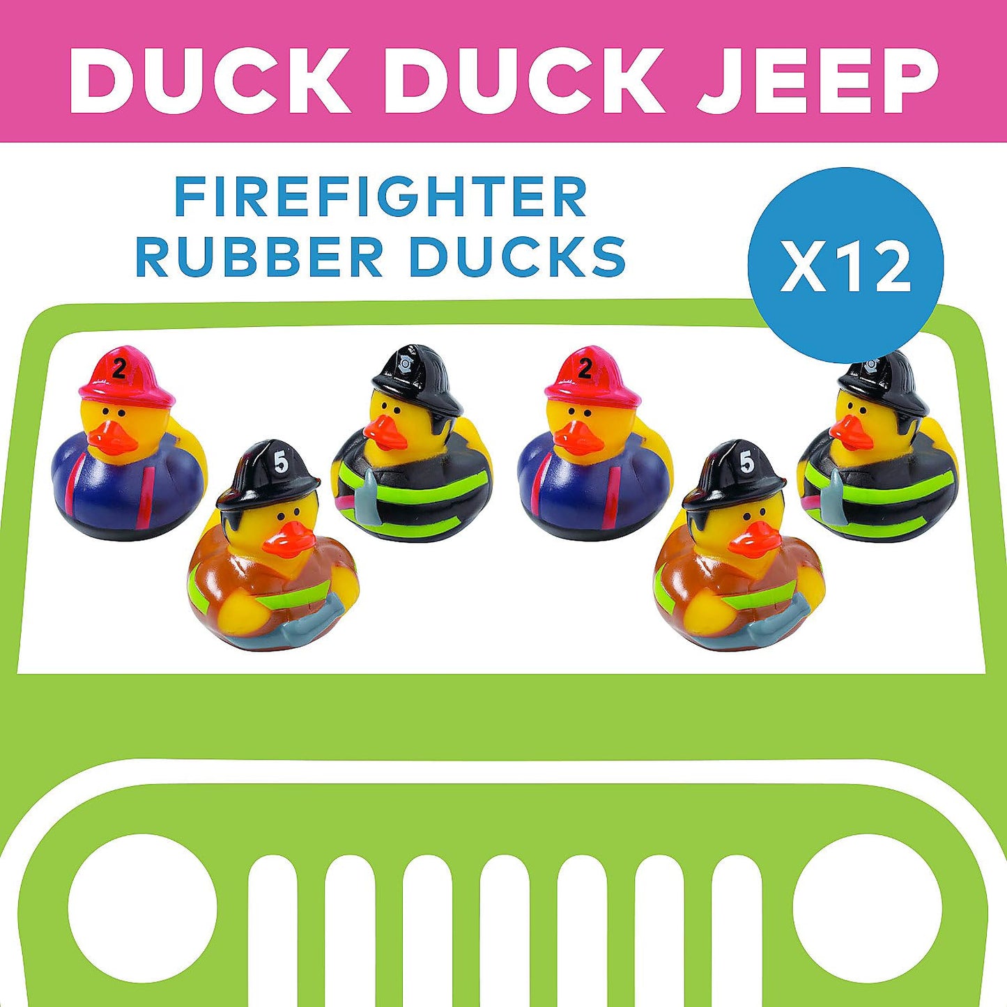 Fun Express Firefighter Rubber Duckies Fire Party Favors and Supplies (Set of 12 Ducks)