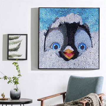 5D Diamond Painting Kits for Kids Full Drill Painting by Number Kits DIY Mosaic Making Arts Crafts supplies for Children's Gifts (Penguin)