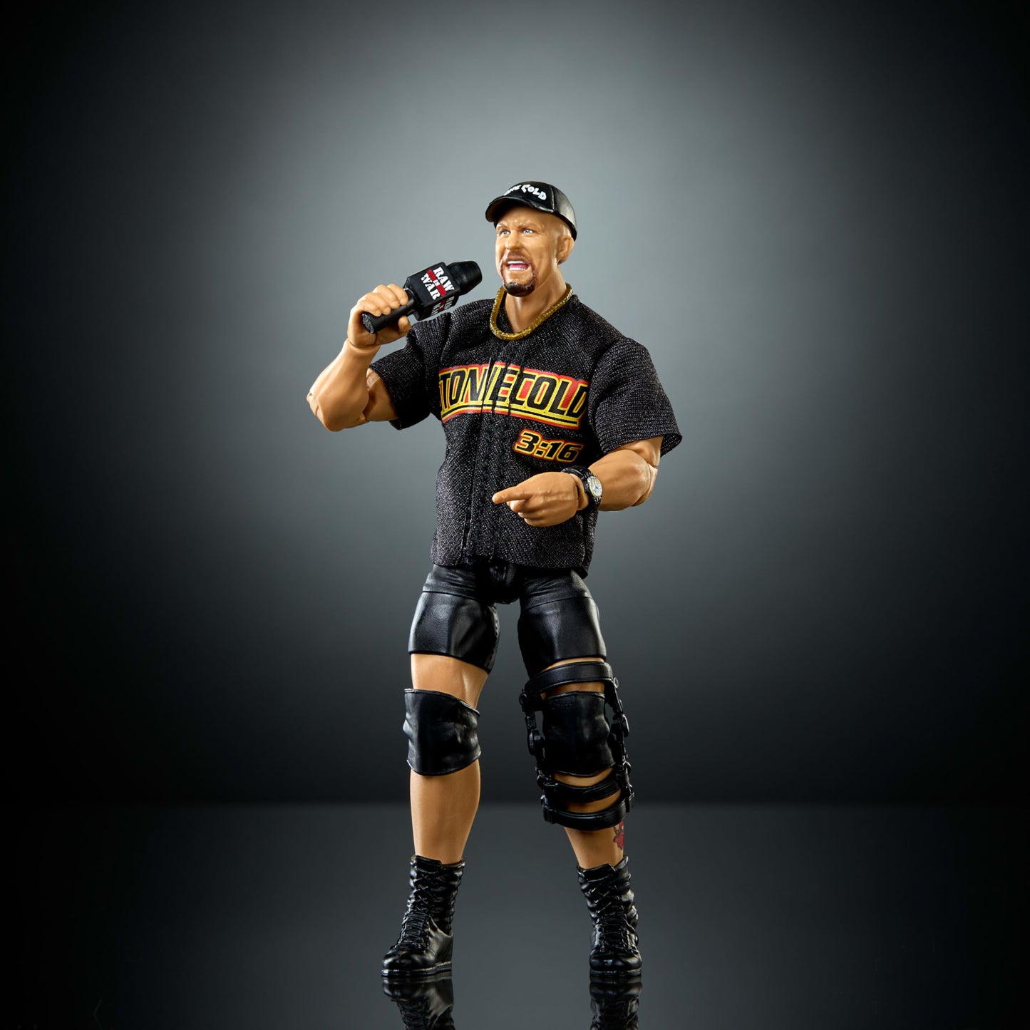 Mattel WWE Elite Action Figure & Accessories, Series #122 Set, 6-inch Collectible “Stone Cold” Steve Austin with 25 Articulation Points & Swappable