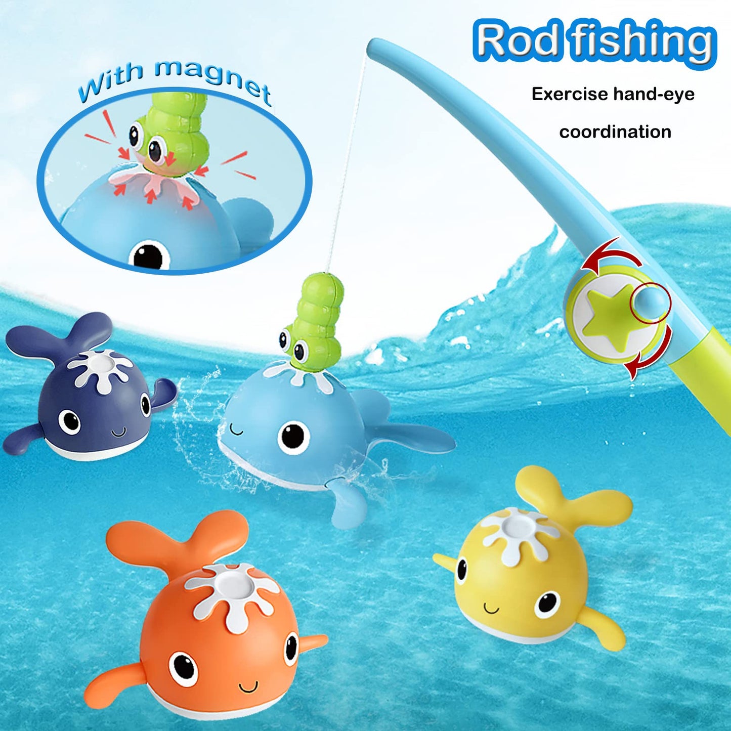 LOYUEGIYO Magnet Fishing Game Bath Baby Toy for 1-3 4-8 Year Old Toddler