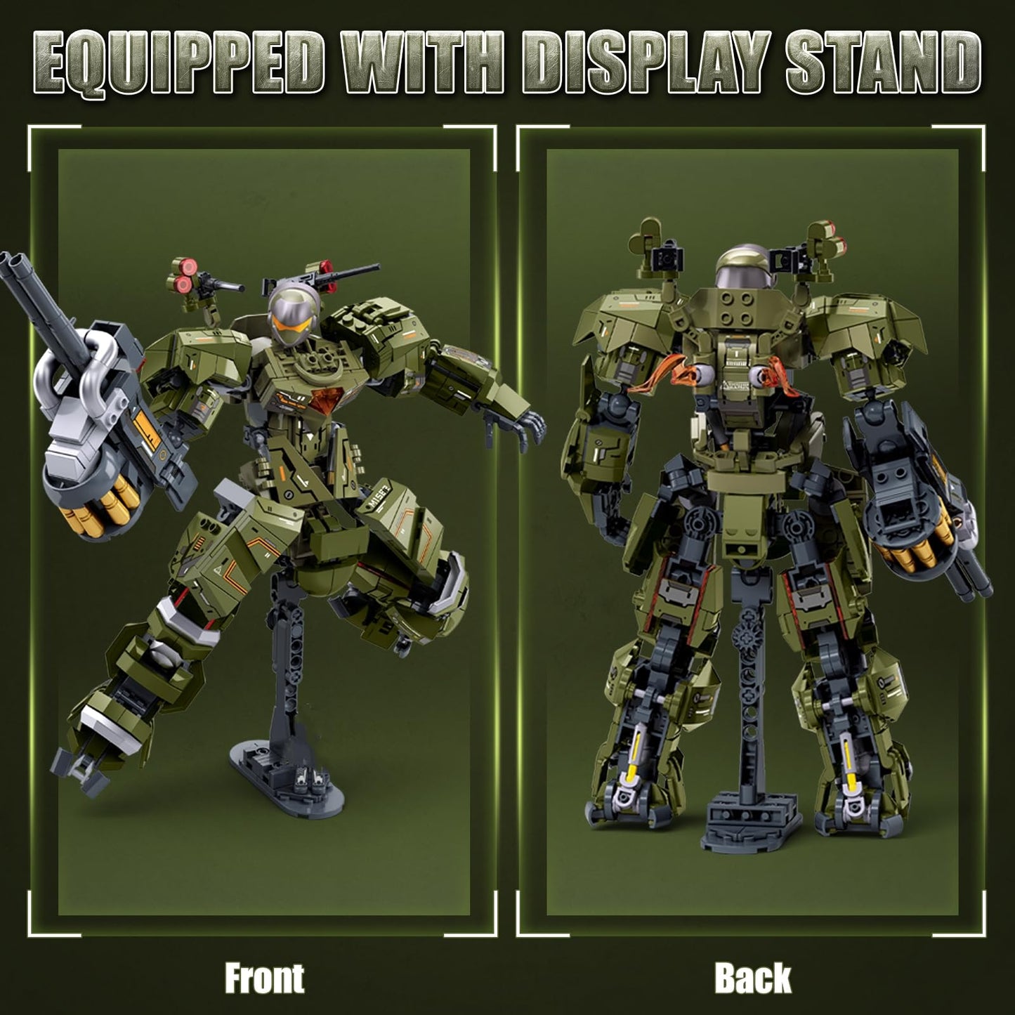 HIGH GODO Main Battle Mech Robot Transforming Building Blocks Set for Adults,City Warrior Justice Hero Soldier Mech Model Building Kit, Cool Creative