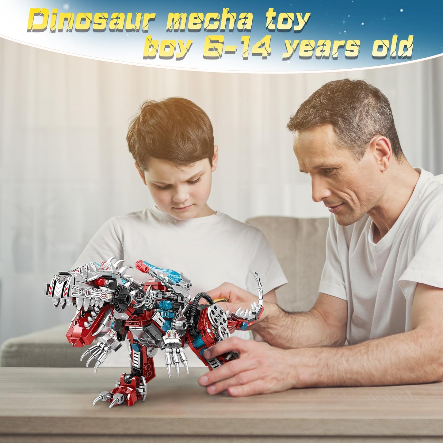 BDXEJV STEM 2 in 1 Dinosaurs Building Kits 422PCS, Compatible with Normal Dinosaurs Bricks, Toys for Kids Age 6-10 Year Old, Educational Building Sets