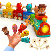 TAICORE Toddler Toy Strain Set, Learning Counting Matching Lock and Key Kids Toys, Includes 6 Themed Cars and Finger Animal, for 2-5 Year Old Boy Girl